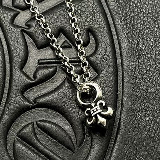 Vintage Peach Heart Cross Pendant Necklace